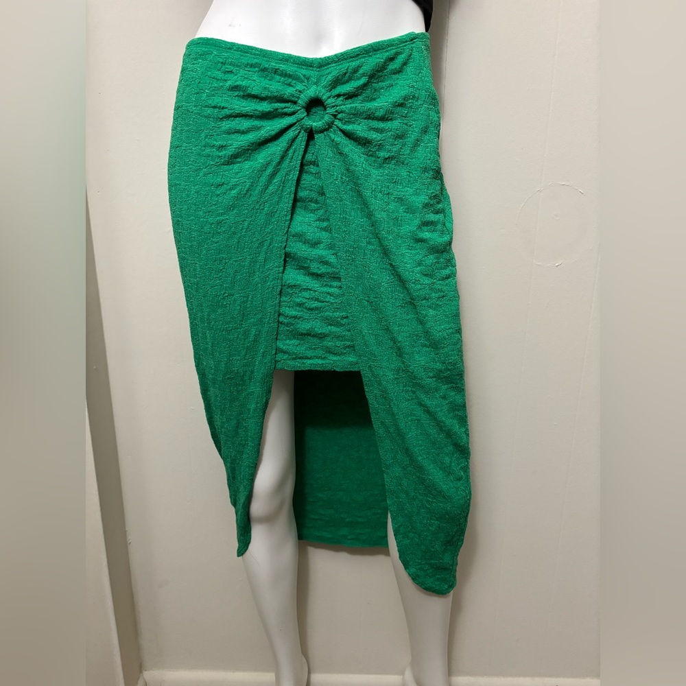 No Boundaries High Low Green overlap Skirt
